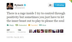 glamvampirate:  Ryback, come over here and let that inner beast out and I promise to please your soul.  I want Ryback to let out his inner beast on me! &gt;=D