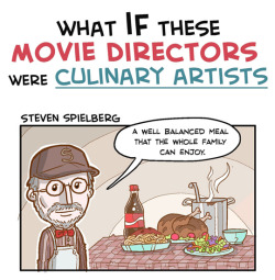 tastefullyoffensive:  If Famous Movie Directors Were Chefs by Cheekylicious