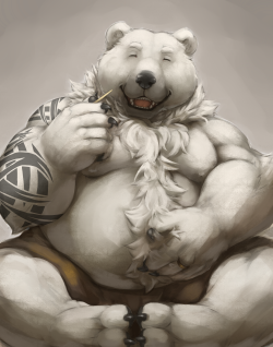ralphthefeline:  Hope people that celebrate Thanksgiving is having a nice Thanksgiving break~! And also had nice big meals~! Well at least this chubby polar bear did~! He be rather full after the big meal XD~! As always when out of ideas, I do polar bears