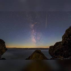 Perseid by the Sea #nasa #apod #perseid #meteor #meteorshower #dust #comet #debris #atmosphere #milkyway #galaxy #centralband #stars #adriaticsea #space #science #astronomy