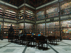atlasobscura:  The Royal Portuguese Cabinet of Reading - Rio de Janeiro, Brazil Rising three-stories above the central study area on each wall, the book collection contained in the Royal Portuguese Cabinet of Reading has created one of the most stunning