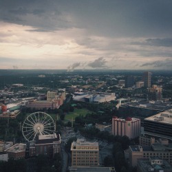 atlurbanist:  Downtown Atlanta after a rain storm this evening. Taken from the 31st floor of the Equitable Building, where we had our neighborhood association meeting. We’re very lucky, as residents, to have such nice neighbors in the way of businesses