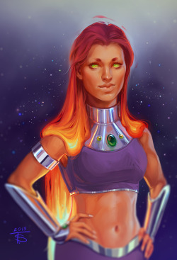 foosh-art:    okay but Starfire with hair like molten lava instead of flames ???   