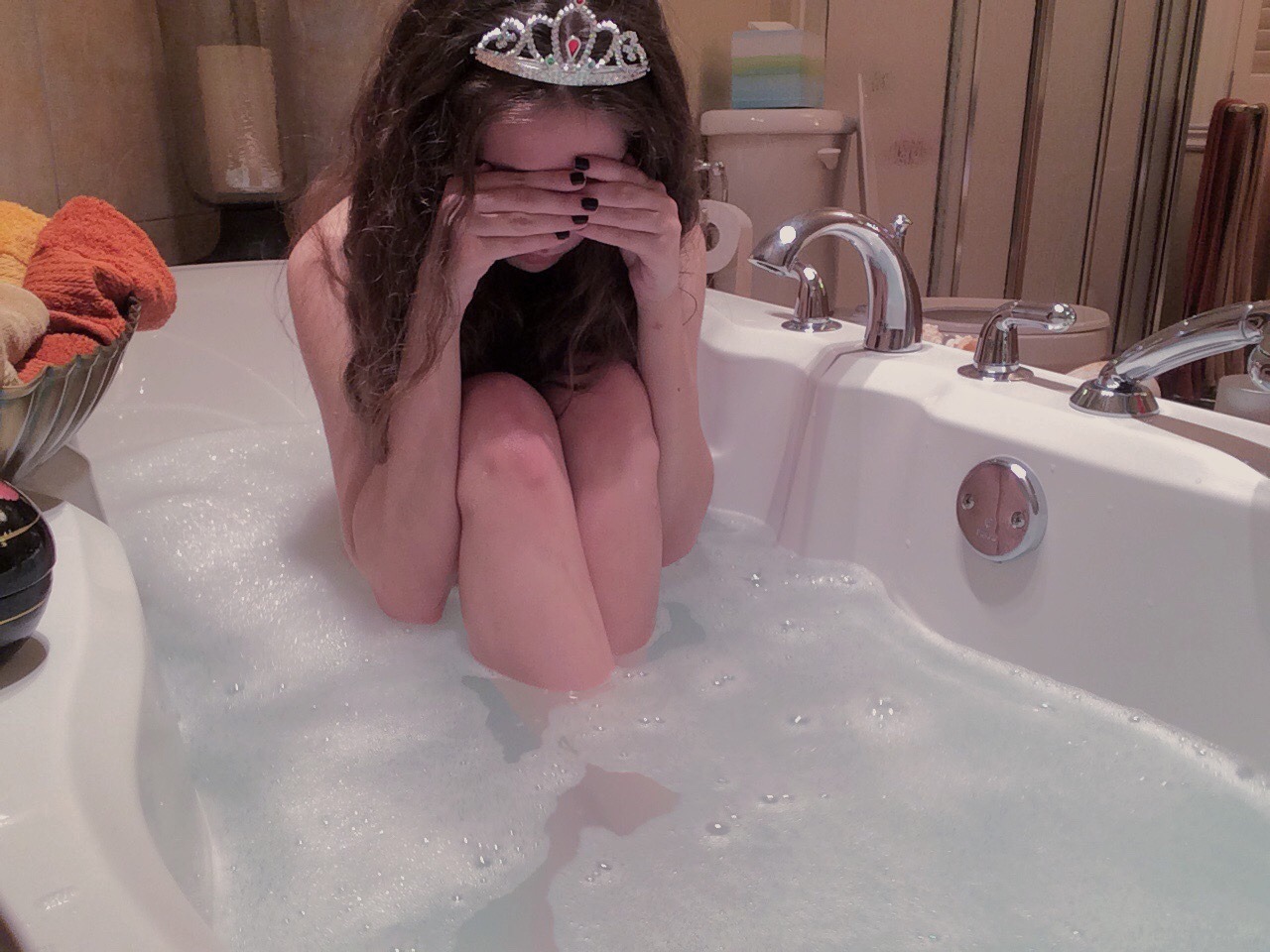 Sweet girl in bath