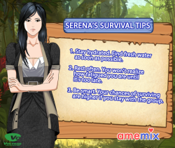 voltageamemix:  The third character for Castaway! Love’s Adventure is doctor Serena! Here are some of her tips for surviving on an abandoned (or not?) island! Check out our site if you haven’t already! http://www.castawaylovesadventure.com/ 