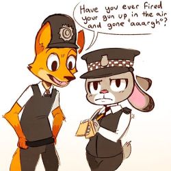 steveholtvstheuniverse:  i just can’t believe how disney was able to get away with producing a shot-for-shot remake of hot fuzz #Zootopia #Disney #JudyHopps #NickWilde 
