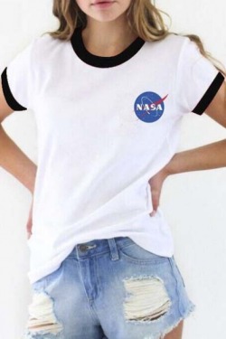 zanyfirewo: Trendy Girl’s Leisure Tees  Nasa Logo    I’M THINKING  ME?SCRATCH?NEVER  VIBE WITH ME  I FEEL LIKE 2007 BRITNEY  STAY DEAD  NASA Logo  Rose Embroidery  Rose Embroidery   I DON’T BELIEVE IN HUMANS Which one do you like best? 