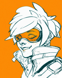 milch-tuete:  Quick sketch before I go to bed. I really love the designs of the Overwatch characters.