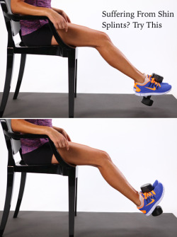 symphonyofawesomeness:  Since shin splints can happen when your calf muscles become stronger than the shin muscles, one way to prevent shin splints in the first place is to do some strengthening exercises. Heel walks are beneficial, but here’s a simple