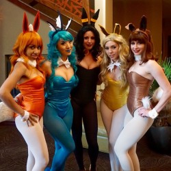 stellachuuuuu:  Eeveelution bunny girls #pokemon #eevee #Colossalcon #cosplay