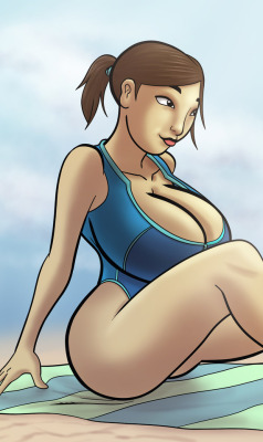 lightfootadv: Chosen by “Decide Who I Draw”, Annie from my comic Pulse in a swimsuit. I thought I’d give myself a challenge and try smooth shading, something I don’t often do, because I don’t think I’m that good at it, and there have been