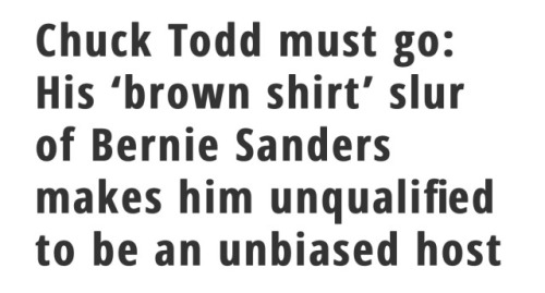 odinsblog: “NAZI BROWNSHIRTS” - THAT’S WHAT CHUCK TODD CALLED THE SUPPORTERS OF A JEWISH CANDIDATE Next week, NBC News will host the Democratic candidates in Las Vegas in a debate moderated by Chuck Todd, host of NBC’s venerable Sunday show “Meet