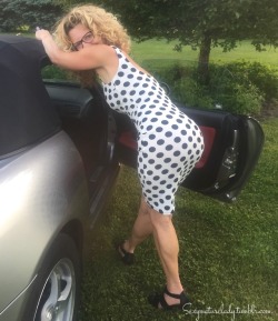 sexymaturelady:  ottydots:  Buckle up it’s Spoturday @ottydots !Is it going to be a fast and bumpy ride @sexymaturelady? Looking Classy lady.  Thank you @ottydots