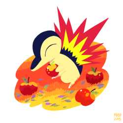 sketchinthoughts:  Day #2 of pokemon that mean something to me: Cyndaquil! My starter of choice in silver version! It was so exciting to see a new set of starters after generation 1, and Cyndaquil quickly became one of my favorites! Great Pumkapoo 2015!