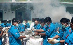 But they didn’t inhale (Indonesian narcotics police destroy 1.4 tons of marijuana seized in Jakarta)