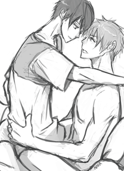 rottingpizza:  aaahh sorry for the super nsfw i needed to do another makoharu boyfucking dot gif. this was supposed to be my nsfw account after all be the change you want to free   Oh no&hellip;this is amazing.