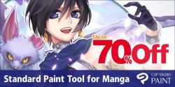 dee-goggans:  sugaryrainbow:  taikodon:  for anyone interestedClip Studio Paint is up to 70% off (EX version 60% off)you can go buy it here for only 15$  For ฟ, this program offers the best parts of both Paint tool SAI &amp; Photoshop combined into