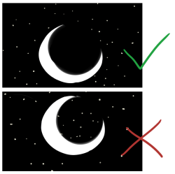 foxyplaydate:killer-pineapples:  kittendesu:  the-cell-block-tango:  astronomyproblems:  Idk if this counts as a peeve more of an art-astronomy pet peeve but when people draw the cresent moon and where the dark, shaddowed part of the moon is they put