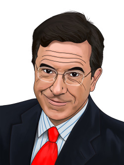 dnshantz:  Mr Stephen Colbert of the Colbert Report. Brilliant comedian, one of Maxim’s top 100 sexiest women alive and one of the few people alive today I legitimately admire, so I did a painting of him.  