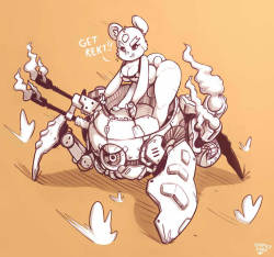 secretlysaucy:  More an excuse to just draw a big robot than anything lewd, either way, hope you like em :)Hamsters pretty cute too…