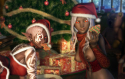 ehot611:  Happy new 2015 year! Unfortunately, i haven’t time to create something special in SFM SPM. But i found these cute christmas elves for you ^_^. If you been a good boy in that year maybe one of them come in your dream tonight and play with