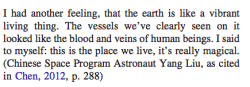 writhe:Astronauts talking about viewing the earth from the moon, from The Overview Effect: Awe and Self-Transcendent Experience in Space Flight