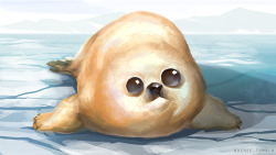 fairysharkmother:gaeree:  CANADIAN ZODIAC 3: Baby Seal ICE ICE BABY   Sea family are not to be trifled with. 