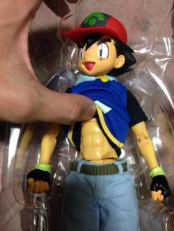 gaymerwitattitude:  Ash Ketchum got that sexy six pack, I guess all those pokemon catchings gave him some good exercise lol