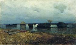 Isaac Levitan (Kybarthai, Lithuania, 1860 - Moscow 1900); High waters, 1885; oil on panel. State Museum of Belarus, Minsk