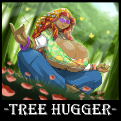 shonuff44:  Here we have another Humanized version of an MLP side character, Tree Hugger. Was going for a Hippie look since she was a hippie-like character. I really like how the forest colors came out. The toughest part of the pic was getting the tie-dye