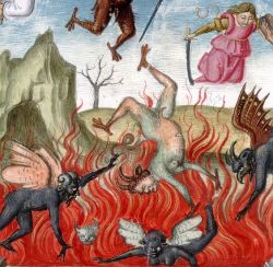 blackpaint20: fall of Lucifer   CA, Huntington Library, HM 1046, fol. 245v   