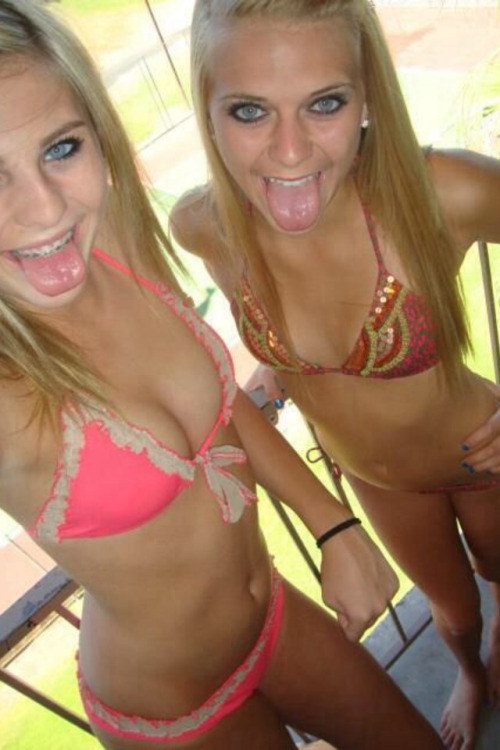 Cute teen girls braces bikinis