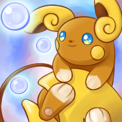 numbreon-art:Made this back in December for Pokemon Profile Picture Month. Alolan Raichu is too cute! (&gt;u&lt;) &lt;3