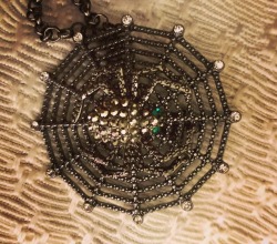 Spider jewelry. #preciousgems #splurge #worthit #couture #gothchic #diamonds #emerslds #onyx  https://www.instagram.com/p/Bq4OGq1g1fC/?utm_source=ig_tumblr_share&amp;igshid=1rjrz7svjkq2u
