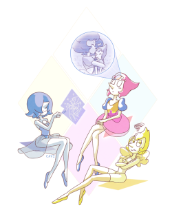 cavicavi:  The Pearls being ~creative~ Pearl writes fanfiction, Blue Pearl makes art, and Yellow Pearl invents swear words 