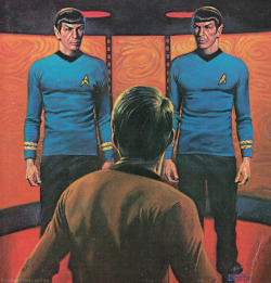 tos-fanart:  by Bob Larkin cover of “Spock Must Die!” by James Blish 