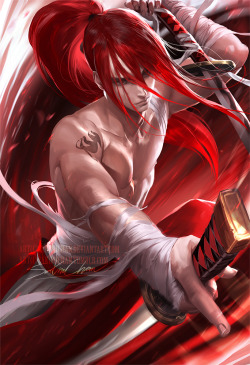 sakimichan:   My take on Male Version of #Erza from #fairytail :3 was fun painting something dynamic ^^sfw version.&gt;semi-nude PSD+high res,steps,vidprocess etc&gt;https://www.patreon.com/posts/male-erza-in-42-7246568   