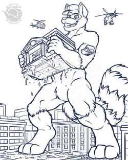 buizilla: Lineart Commission for Fish Cooper  There’s a museum robbery in progress… literally!   