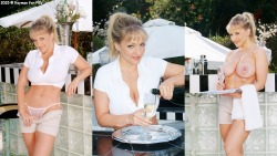 If it’s Friday, it’s topless catering season with Danni Ashe. Um, can I get a refill, miss?