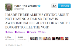 tyler-daily:  Happy Father’s Day from Tyler, The Creator. 