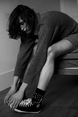 boysbygirls:    Edouard S at Rock Men Models photographed by Sophie Mayanne. Styling by Dasha Kova. Edouard wears Top Vintage, Shorts by American Apparel, Socks by Happy Socks and Shoes by Stone Island.See the full series here   