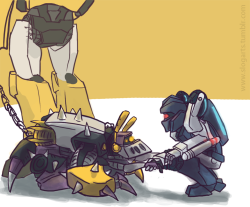 slogandstuff:  Haven’t posted in a while, and I realised that I haven’t drawn Bob or Pipes yet. Shame! Shame on me! I love both these guys! (And also Sunstreaker, but he’s had lots and lots of fanart). I think Pipes would have found Bob at the least