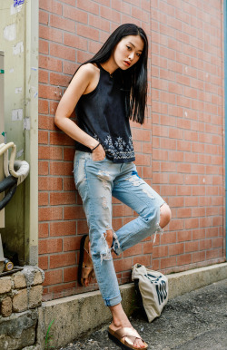 koreanmodel:    KOREANMODEL street-style project featuring Kwon Saem wearing Shoe the Bear sandals shot by Lee Dong Keon   