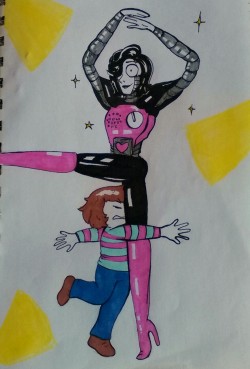 dragon-flare:  I was bored so this happened. I HATE hands ssoo much.    @slbtumblng I see why you like mettaton lol XD