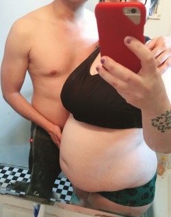 pregnantpiggy:As I grow fatter and rounder he grows harder and stronger