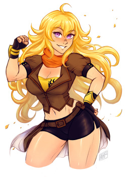 iahfy: Yang Xiao Long from RWBY! I had alot of fun painting her hair~ (ˊᗜˋ*)  ♡    additional variants available @ patreon  