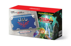 tinycartridge:  New Nintendo 2DS XL Hylian Shield Edition ⊟  It’s a Gamestop-exclusive in the U.S., priced at 贿.99 and pre-loaded with The Legend of Zelda: A Link Between Worlds, a certified classic (contact us for certification eligibility and