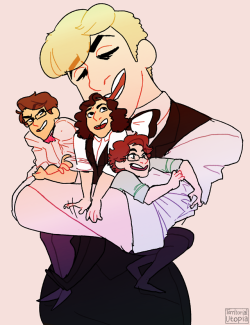 territorial-utopia: Happy Hug a Tiny Day to all my fellow tinies out there!!  I was about to start doodling something to celebrate until I remembered that I had this thing that I drew back in February featuring my pals (from left to right) @gentlegiantdre