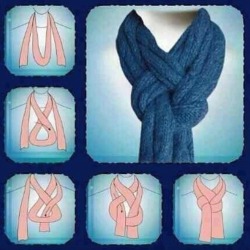 grizzlynitram:  pepperpoppers:  deezknitz:  A New Way To Tie a Scarf  Because fall is closing in on us quickly.  that’s a knot used in rock climbing that’s actually pretty badass it’s really secure  even better to climb on u with 