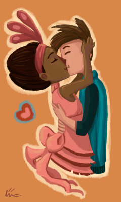 lilian-the-fox:    Broken Edges     Finally somebody made a pic of them kissing!I swear I wish this game was much more popular.